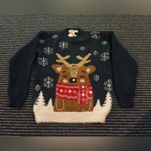 NWT Sleepy Reindeer Ugly Christmas Sweater Women’s Small Lovecrazy Fuzzy